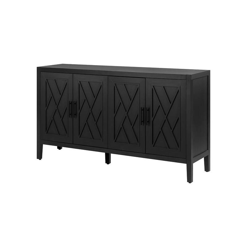 59.80"W Wooden Country Vintage Old Entryway Cabinet With 4 Doors