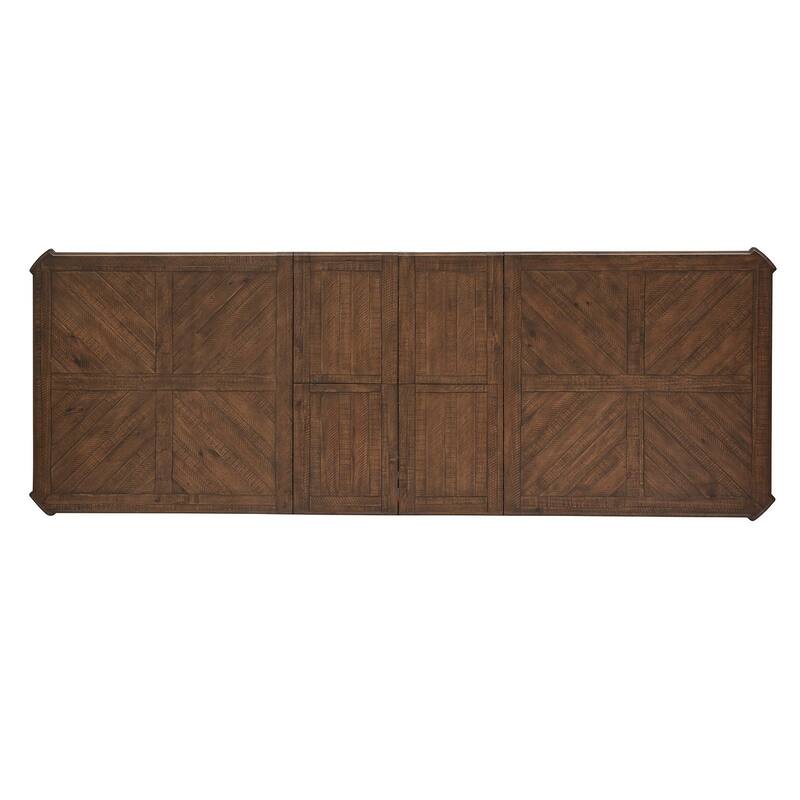Magnussen Home Durango Willadeene Brown Extendable Trestle Dining Table - 41''W x 81''D x 30.5''H