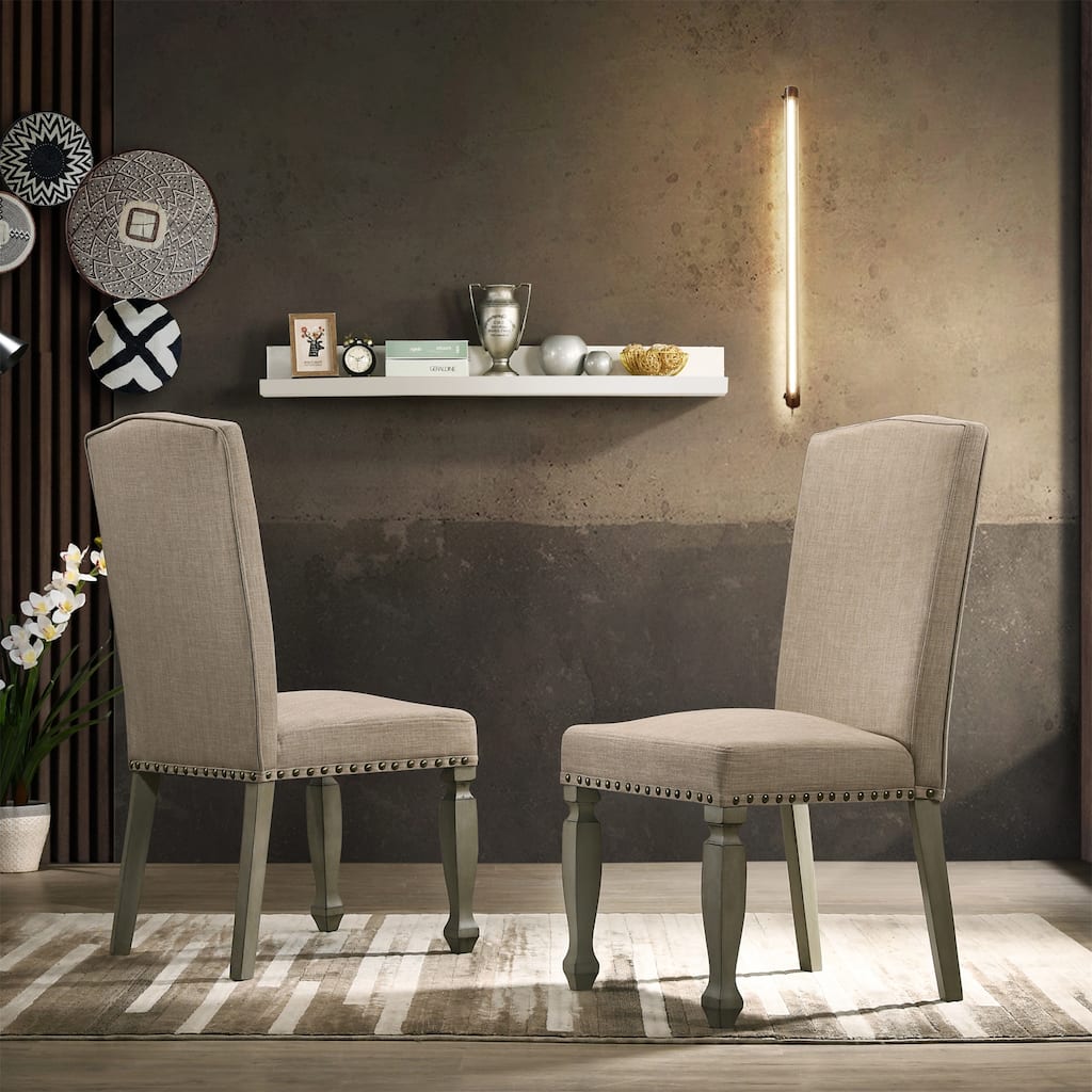 Set of 2 Upholstered Nailhead Dining Chair
