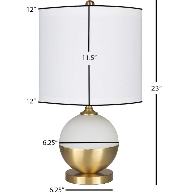 Purcell Petite White & Brass Modern Table Lamp