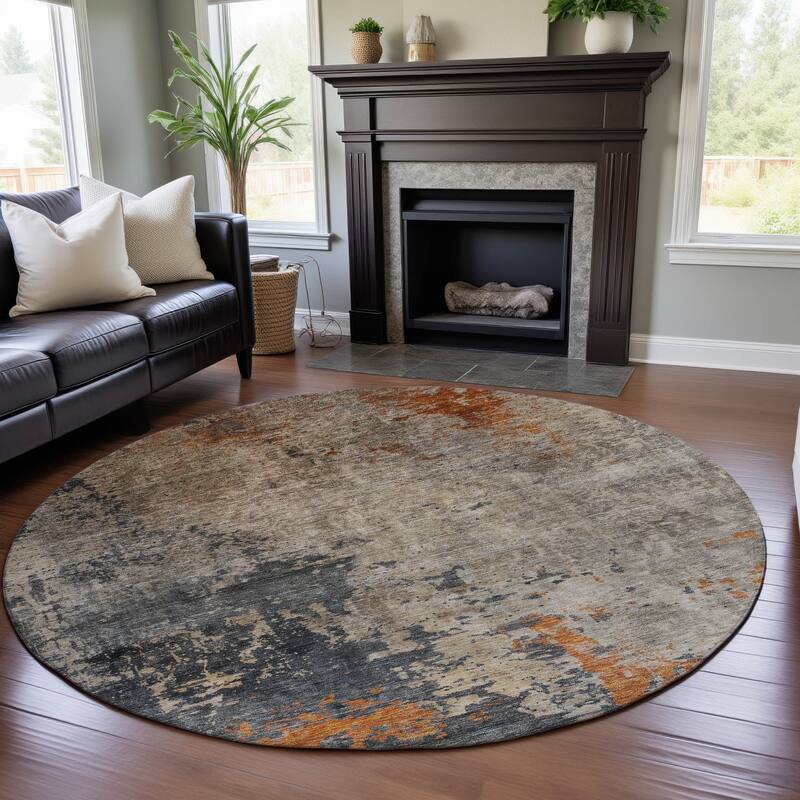 Premium Washable Super Soft Modern Casual Mayfield Rug - Khaki - 8' x 8'