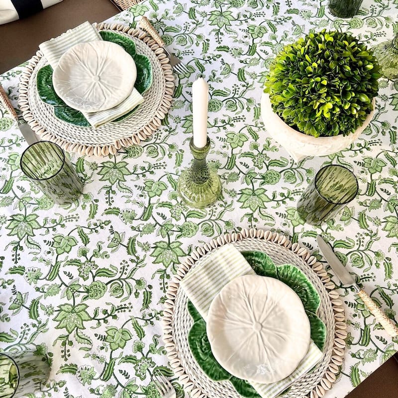 Green Chintz Tablecloth