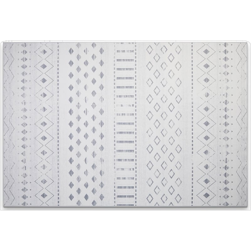 HomeRoots Abstract Geometric Casual Rectangle Area Rug - 6' X 9'