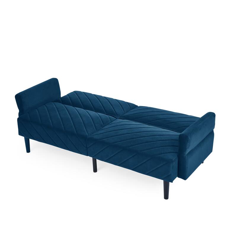 78'' Modern Tufted Velvet Upholstered Convertible Folding Sofa Bed with Adjustable Armrests