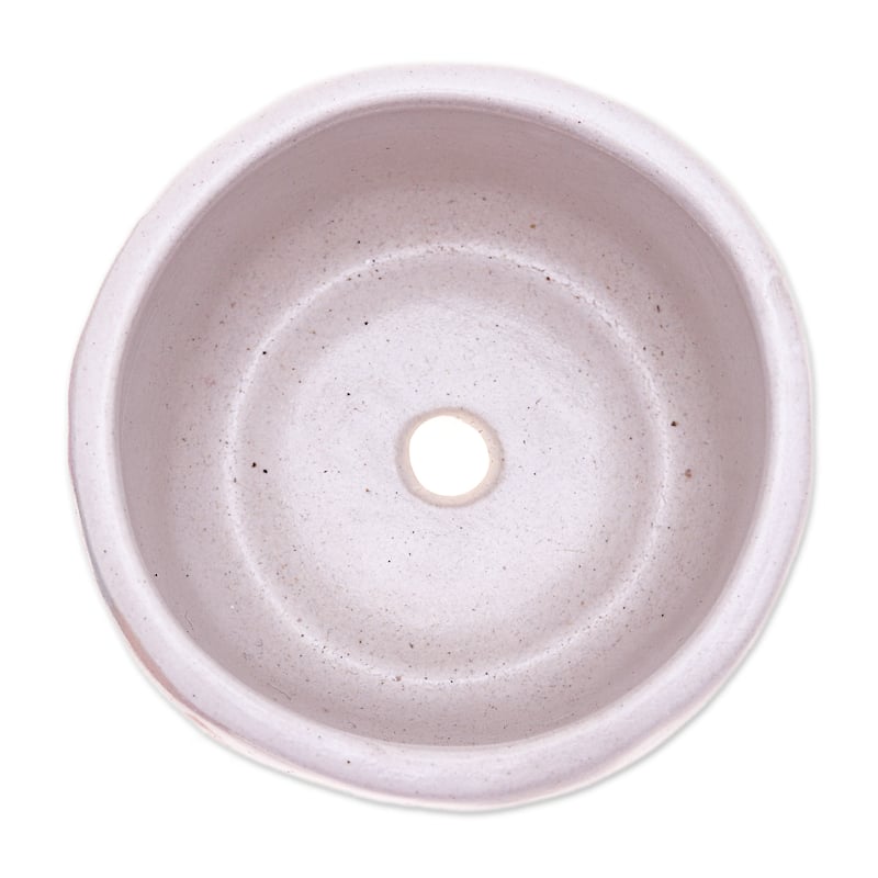 Novica Handmade Speckled Bud Ceramic Flower Pot