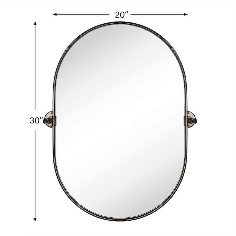TEHOME Luka Farmhouse Oval Pivot Metal Wall Mirror - 20'' x 30''