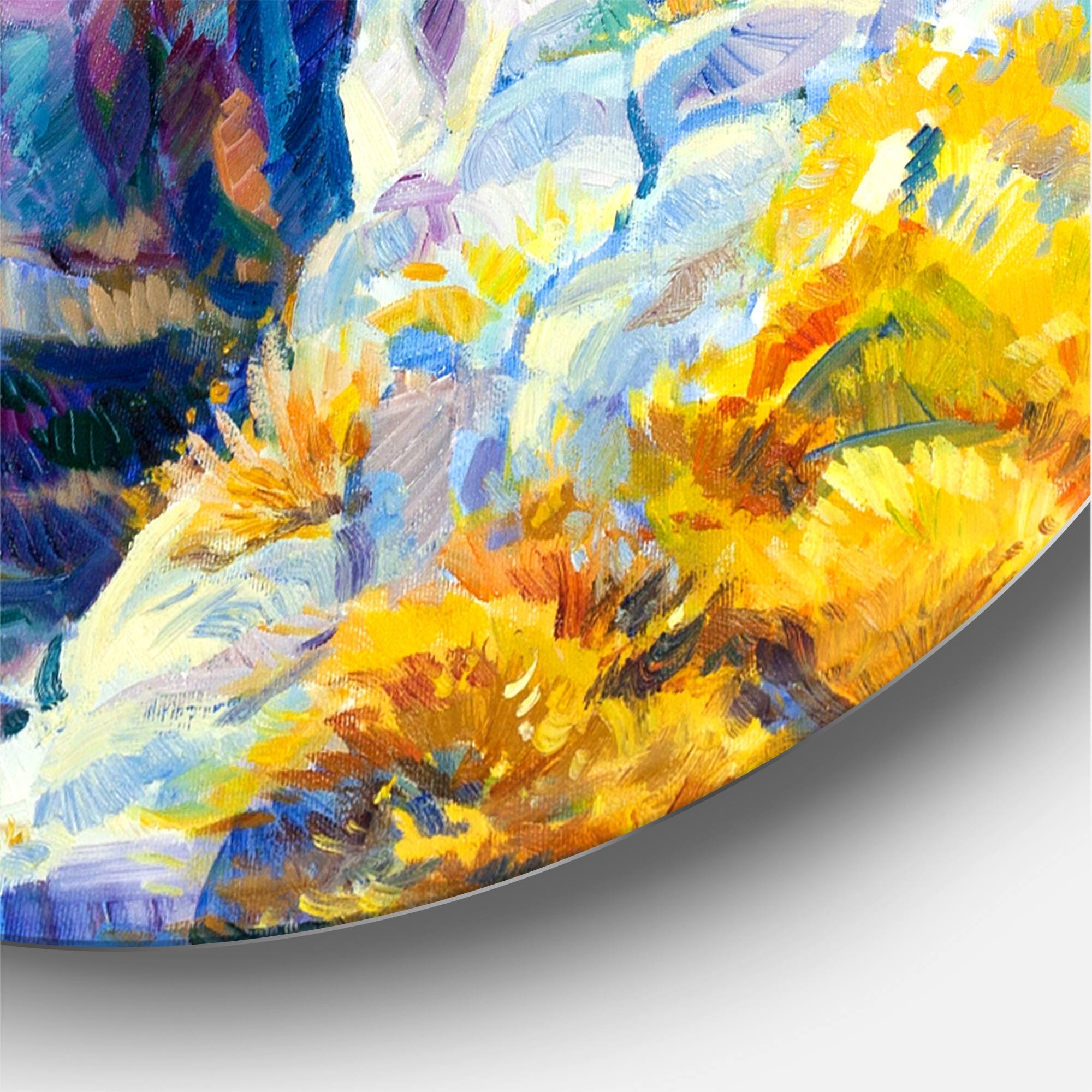 Designart 'Cliffs By The Blue Ocean II' Nautical & Coastal Metal Circle