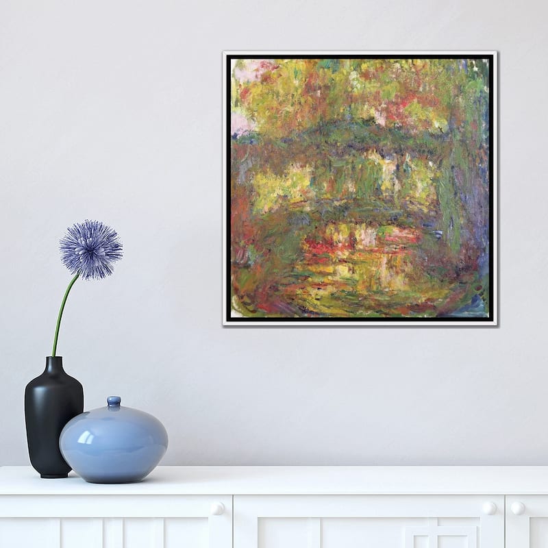 iCanvas "The Japanese Bridge at Giverny, 1918-24 " by Claude Monet Framed Canvas Print