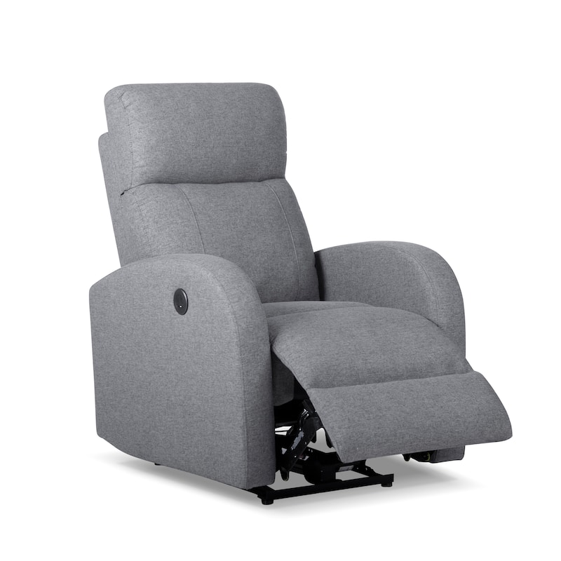 Power Recliner with USB Charger Home Theater Seating Loose Back Sofa Recliners with Sloped Arms