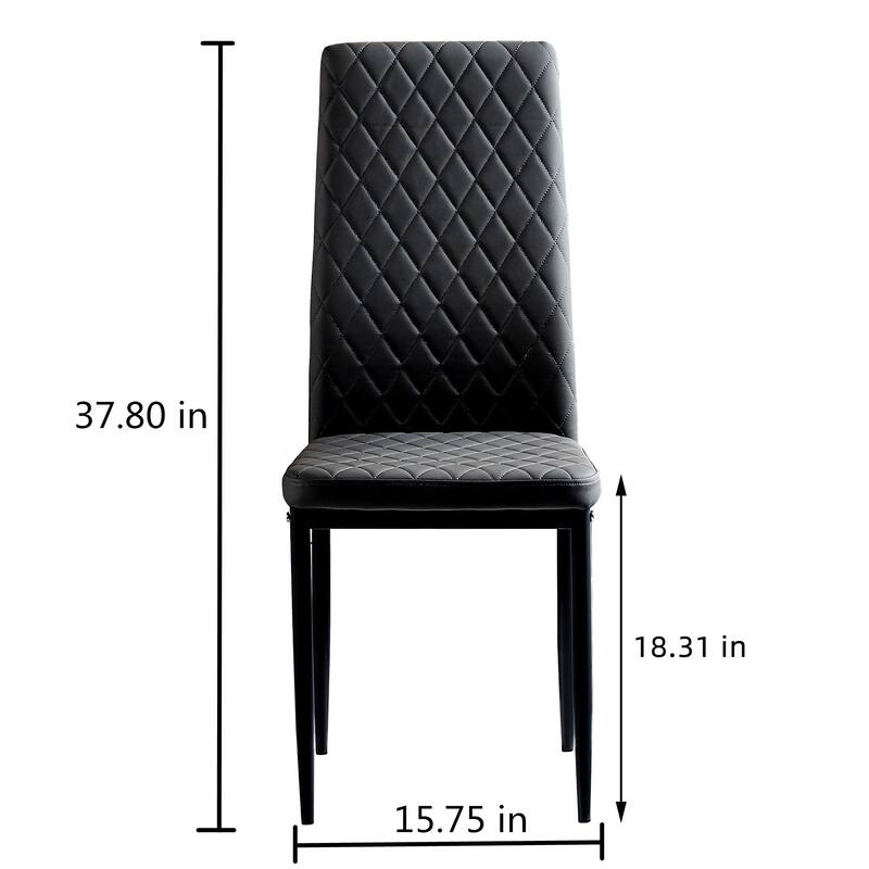 Modern Minimalist Fireproof Leather Dining Chair,Set of 6