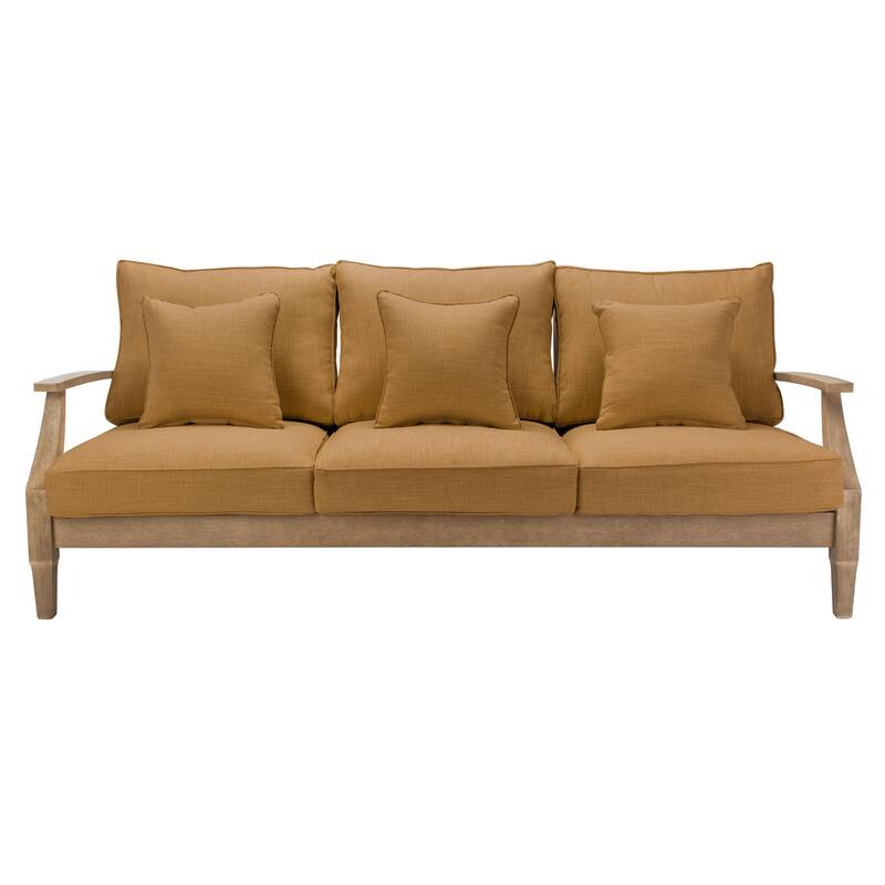 SAFAVIEH Couture Martinique Wood Patio Sofa - 82"W x 35"D x 32"H