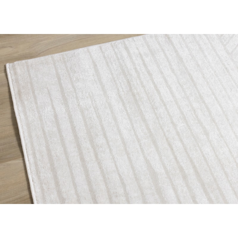 Alpine Rug Co. - Hudson Light Cream Subtle Lines Modern Area Rug
