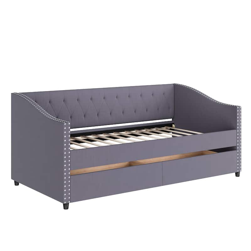 Christopher Knight Home - Ardelle Contemporary Wood Upholstered Daybed with 2 Storage Drawers