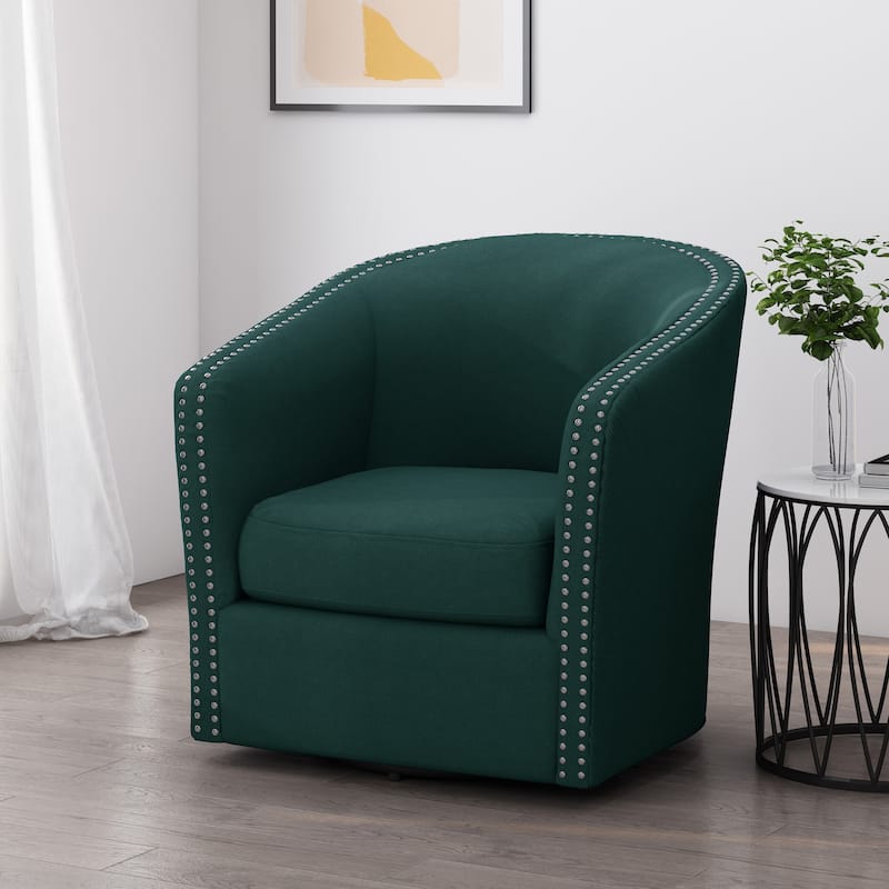 Maya Modern Fabric Swivel Chair by Christopher Knight Home - 30.25" W x 31.25" L x 31.25" H