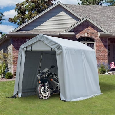 Outsunny 8' L x 6' W Heavy Duty Outdoor Carport Awning/Canopy with Weather-Fighting Material & Stakes / Guy Wire Kit
