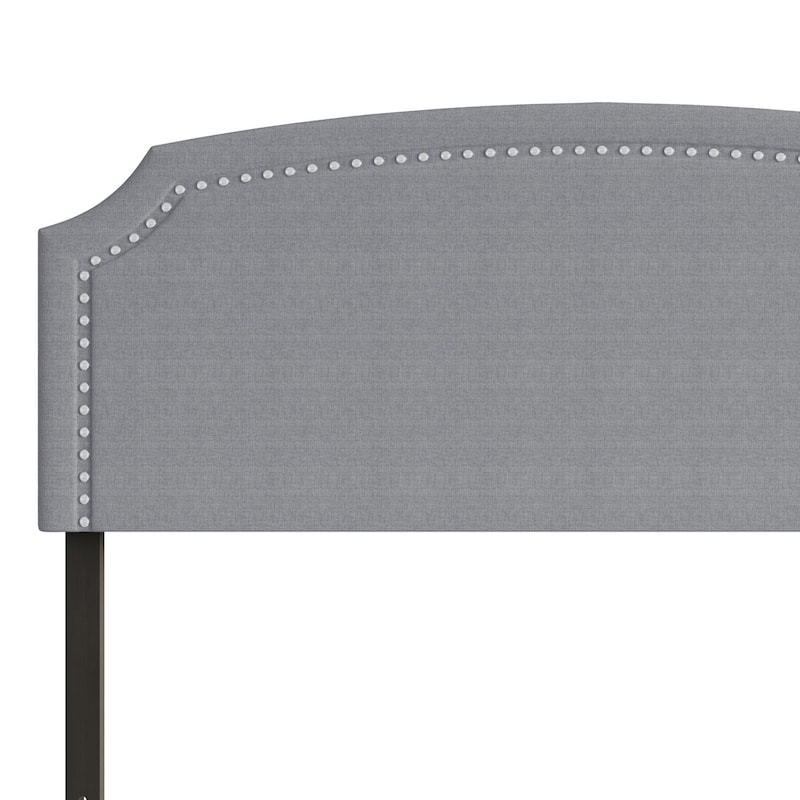 Cora Upholstered Clipped-corner Headboard w/ Nailhead Trim