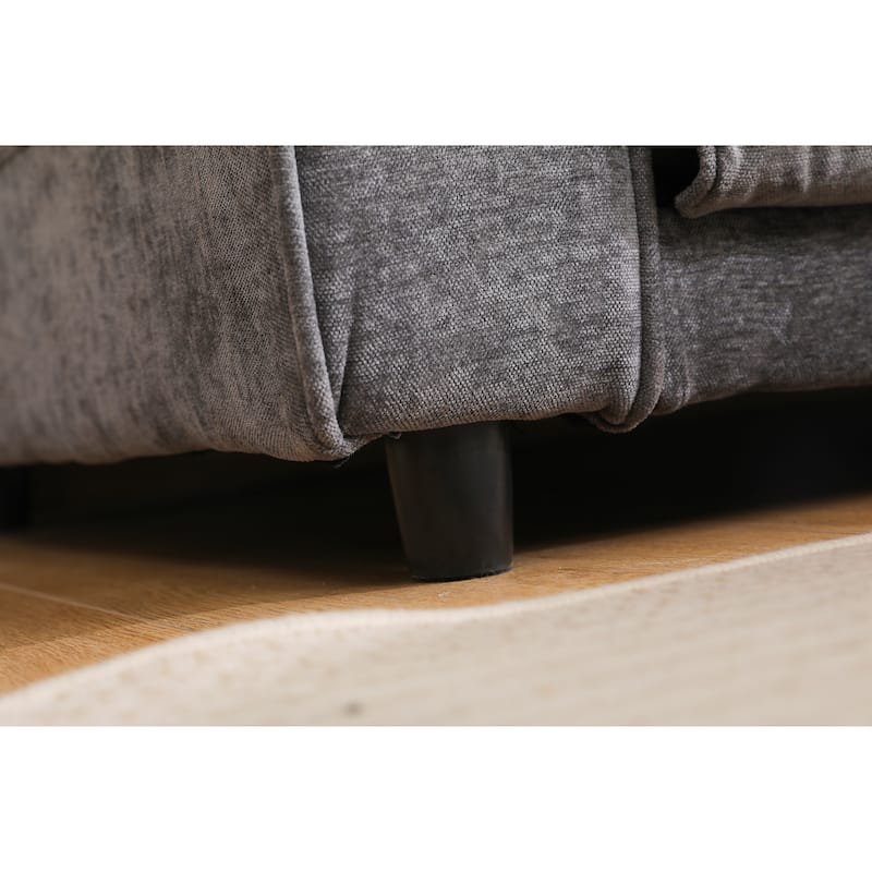 Sofa Bed with Pull-Out Straps, Velvet Sleeper Sofa with Side Storage Bags, Convertible Lounge Chaise Loveseat Daybed