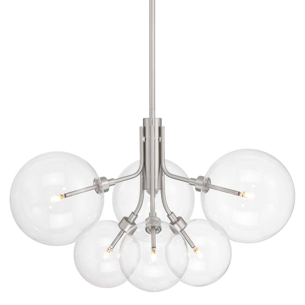 Bellevue SHCH44131 6 Light 27" Wide LED Chandelier with Clear Glass
