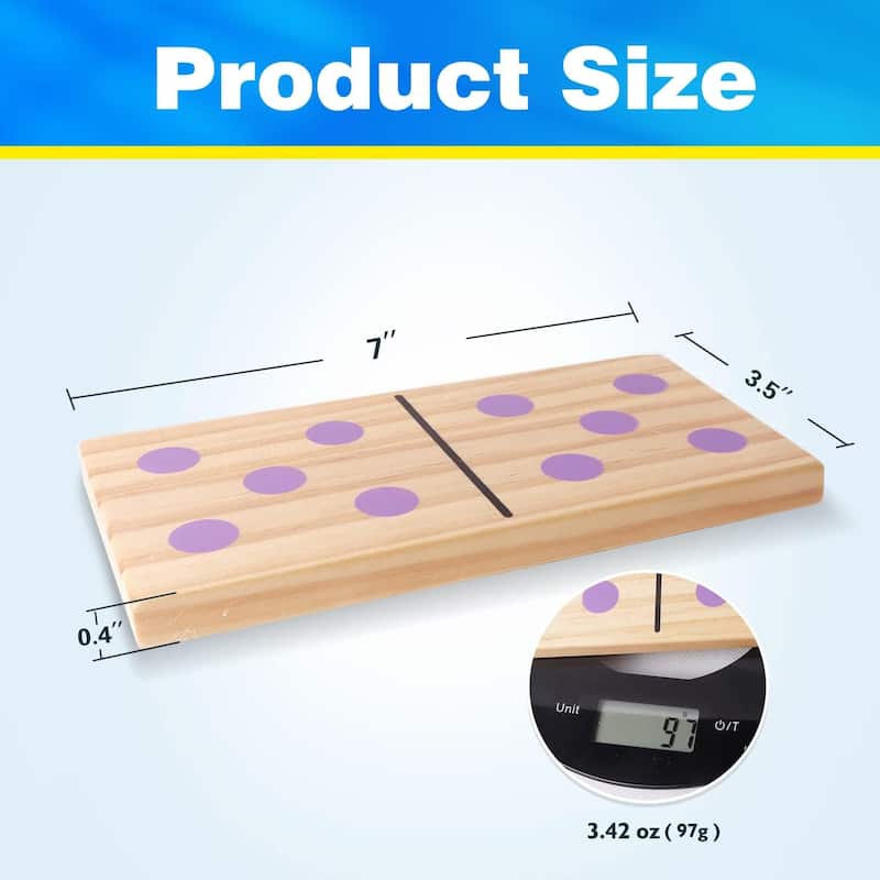 GSE™ 28-Piece Giant Wooden Dominoes with Multi-Color Dots, Jumbo Domino Tile Game Set for Outdoor Backyard Lawn Game