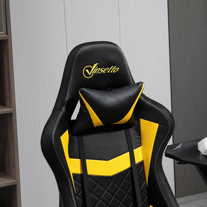 Vinsetto Gaming Chair with RGB LED Light, 3D Arm, Lumbar Support, Swivel Home Office Computer Recliner High Back Racing Gamer