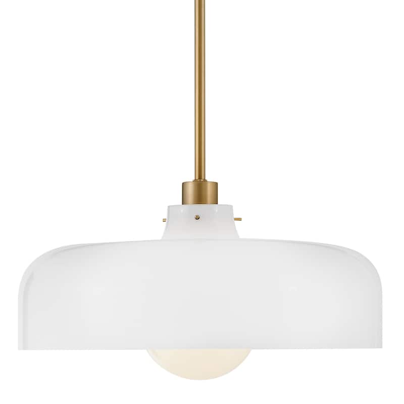 Lark 83497-CO Maisie 15" Wide Pendant with Cased Opal Shade - Lacquered Brass
