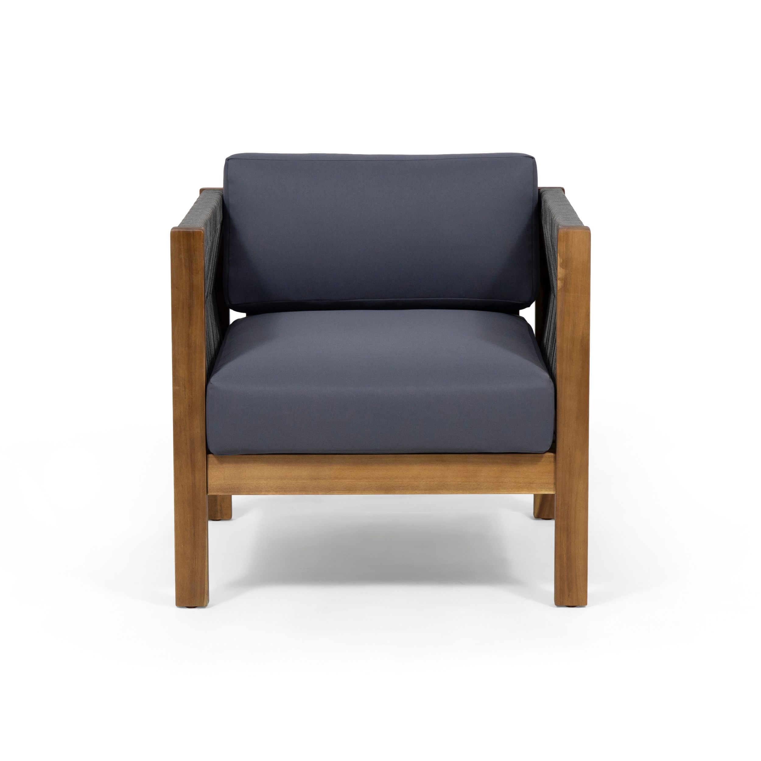 Laurel Acacia Wood and Rope Outdoor Club Chair by Christopher Knight Home