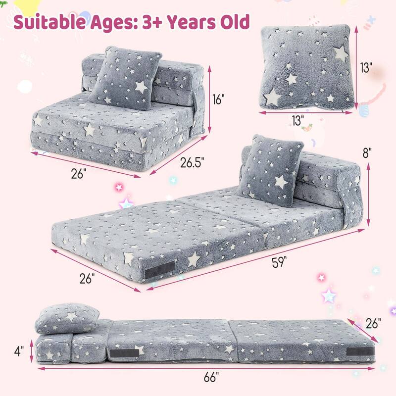 Folding Sofa Bed Floor Mattress Toddler Fold Out Couch Bed for Kids