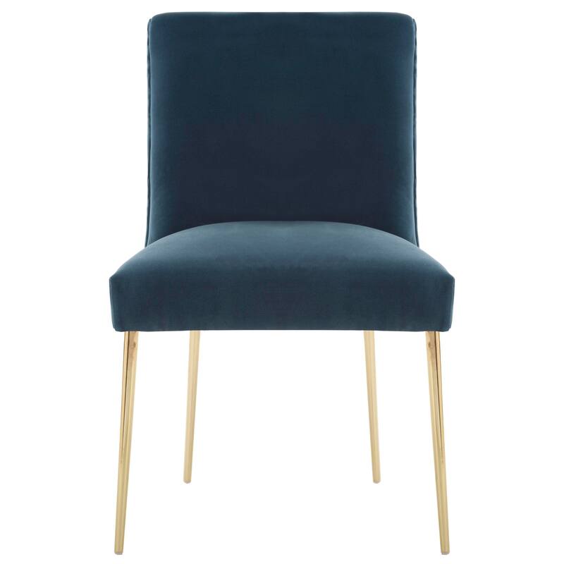SAFAVIEH Couture Melonie Velvet Accent Chair - Mustard / Brass - 28"x23"x35.3" - 28" W x 23" D x 35" H - 28Wx23Dx35H