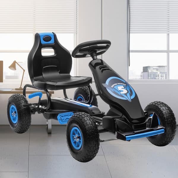 slide 2 of 21, Pedal-Powered Go Kart for Kids with Ergonomic Seat, Tough Tread, Suspension, and Hand Brake, Ages 5-12