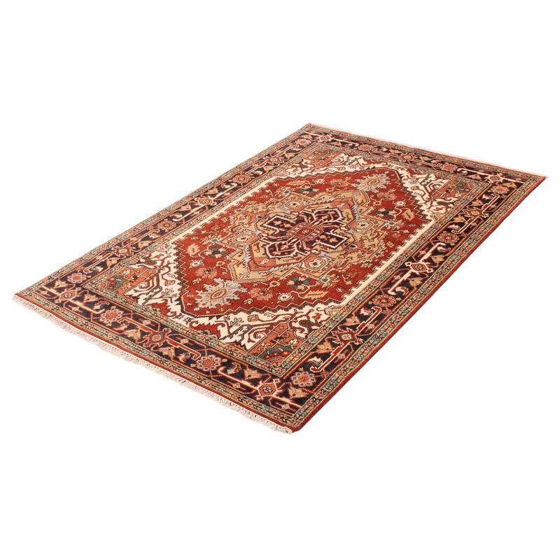 ECARPETGALLERY Hand-knotted Serapi Heritage Dark Copper Wool Rug - 5'9 x 8'8