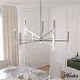 preview thumbnail 1 of 5, Hunter Sunjai 9-Light 2-Tier Chandelier - Entry, Dining Room, Living Room - Candle, Geometric, Contemporary, Glam Brushed Nickel
