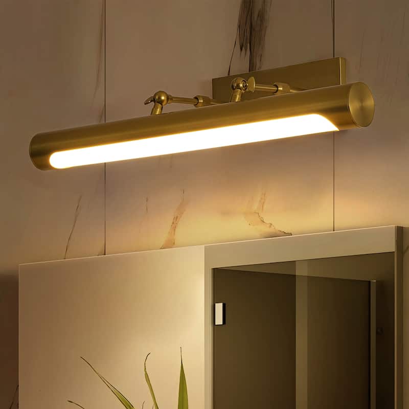 23.6" 1-Light Modern Gold/Black Adjustable Cylinder Wall Mounted LED Picture Light/Vanity Light for Bathroom, Bedroom