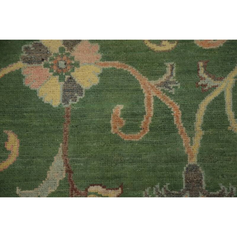 Hand Knotted Oriental 100% Wool Carpet Traditional All-Over Green Kazak Area Rug - 9' 8'' X 8' 4''
