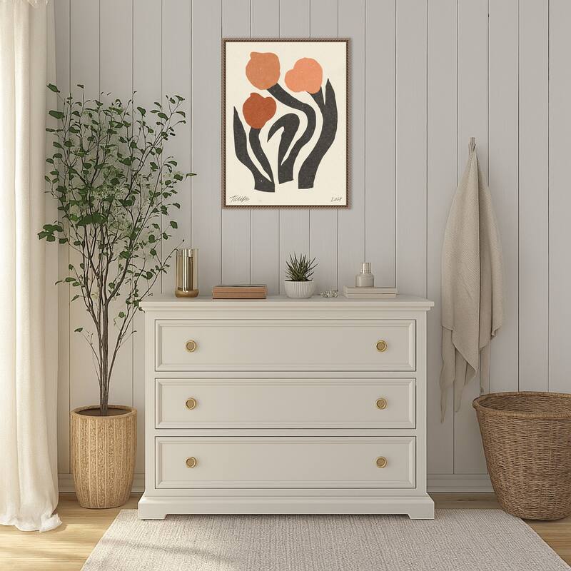 Modern Flower No. 2 by Nktn (18 x 24 in.), Framed Canvas Wall Art Print