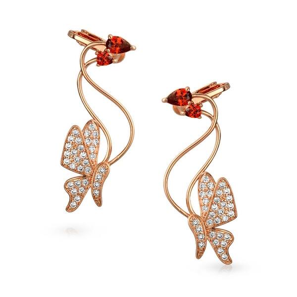 3d Wire Red Butterfly Pave Cz Ear Crawler Earrings Rose Gold Plated Explore a wide range of the best gold wire on aliexpress to find one that suits you! bling jewelry