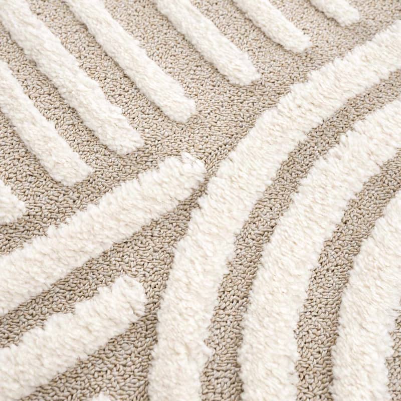 Hauteloom Moisen Geometric Modern Contemporary Beige Area Rug