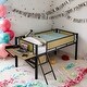 preview thumbnail 16 of 28, Kids and Baby Twin Size Metal Loft Bed with Desk,LED Lights,Storage Shelves