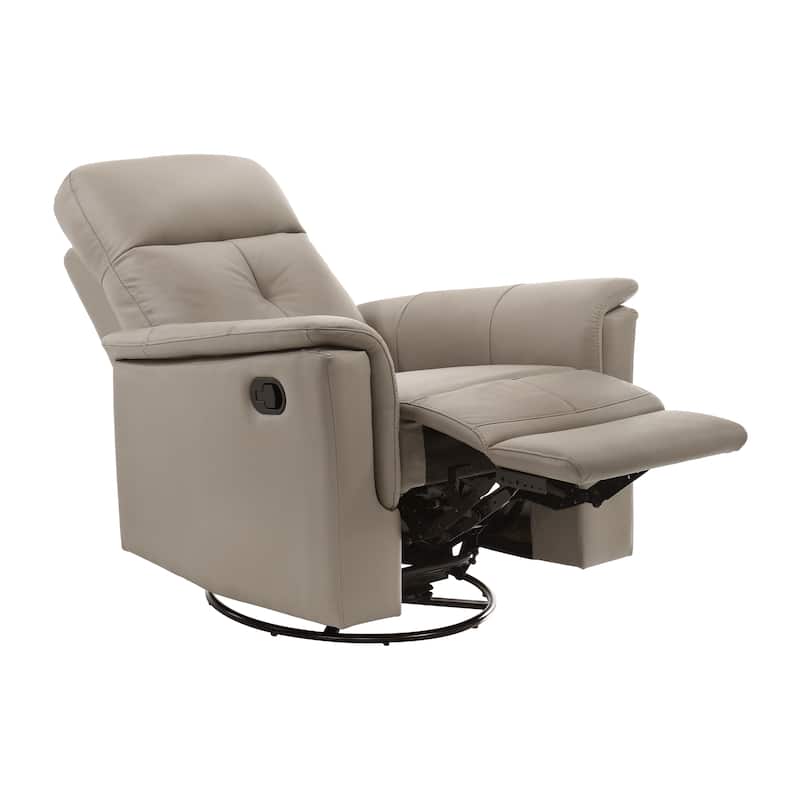 Monte Leather Match Swivel Glider Manual Reclining Chair