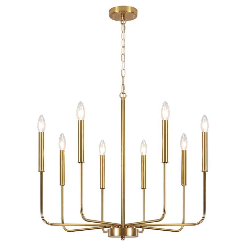 8-Light Farmhouse Traditional Candle Chandelier for Dining Room Bedroom Living Room