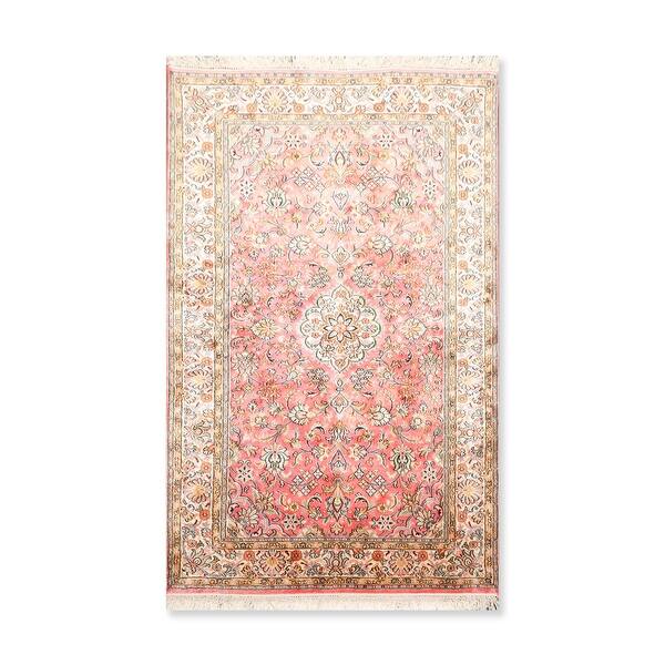 Shop Pink Ivory Persian Oriental Area Rug Silk Traditional Oriental Area Rug 3x5 3 4 X 5 On Sale Overstock 31305188
