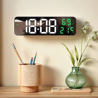 Large Digital Clock, Silent Non Ticking Modern Wall Clocks for Office, Home, Kitchen, Bedroom, School 9 Inch - 9 Inch
