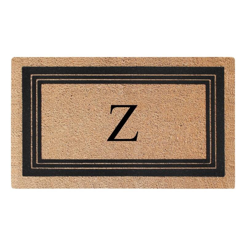 A1HC Natural Coir Monogrammed Entrance Door Mats, Durable Large Outdoor Rug, Non-Slip, Flock Doormat 18"X30" - Z
