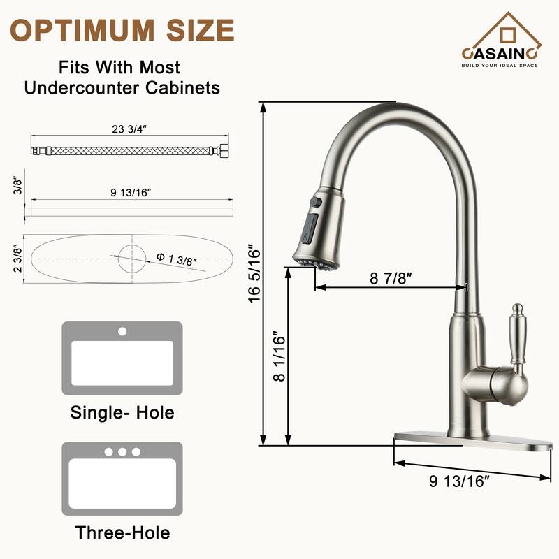 Single Handle Pull-Down Sprayer Kitchen Faucet