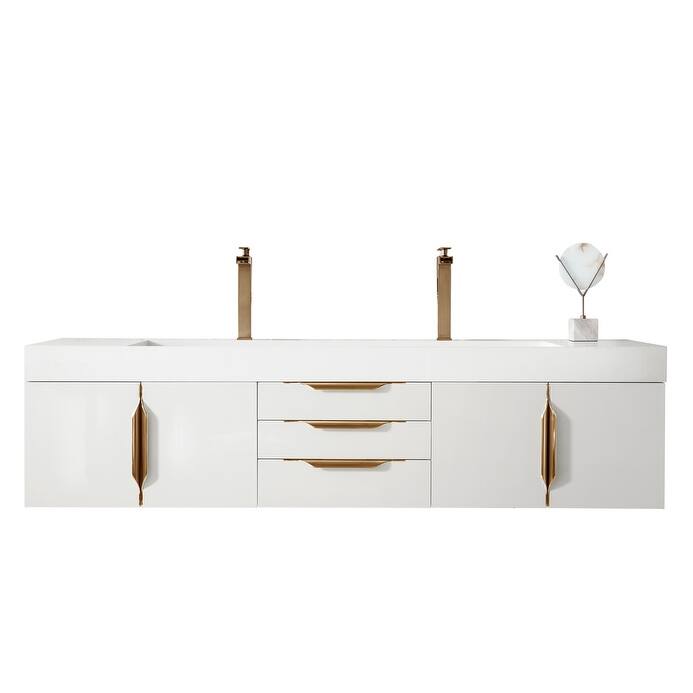 James Martin Vanities 983-V72D-W-G-GW Columbia 72" Wall Mounted Double - Glossy White