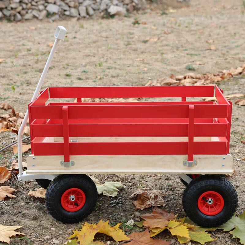 Fresh blue wooden household trolley for children's toy transportation/garden tool cart/outdoor portable trolley