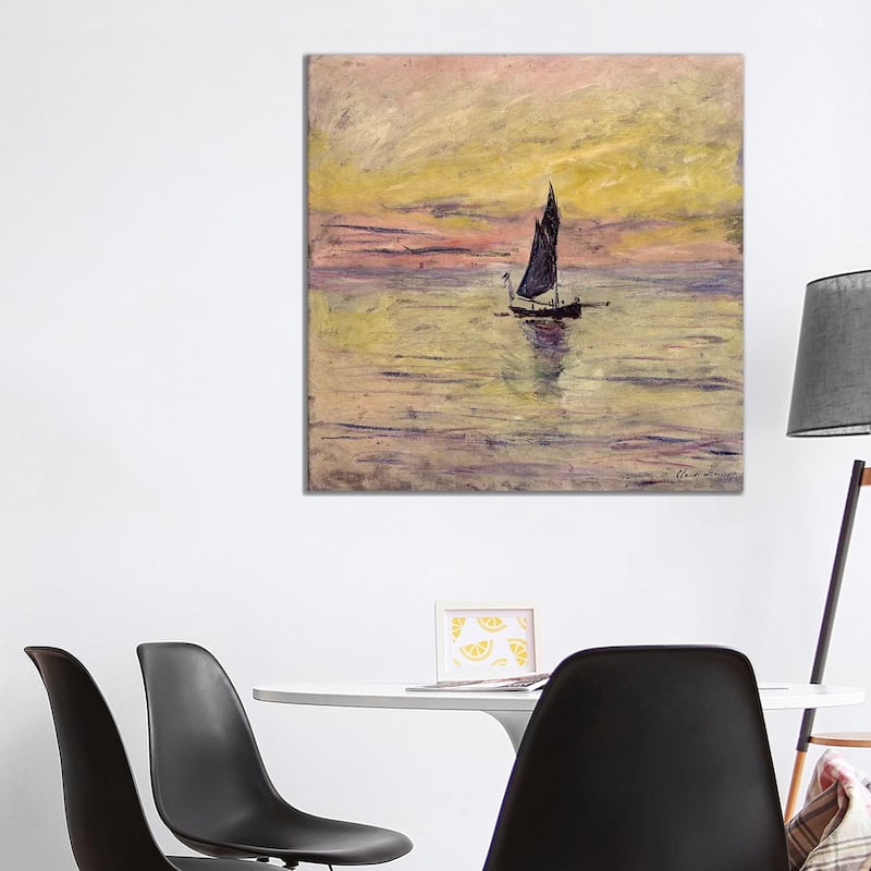iCanvas "The Sailing Boat, Evening Effect, 1885 " by Claude Monet Canvas Print - 37x37x1.5