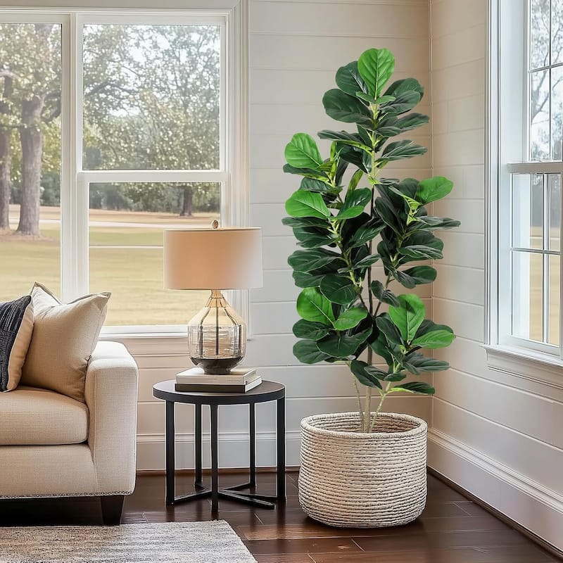 Fiddle Leaf Fig Artificial Tree Faux Floor Plant for Home Decor