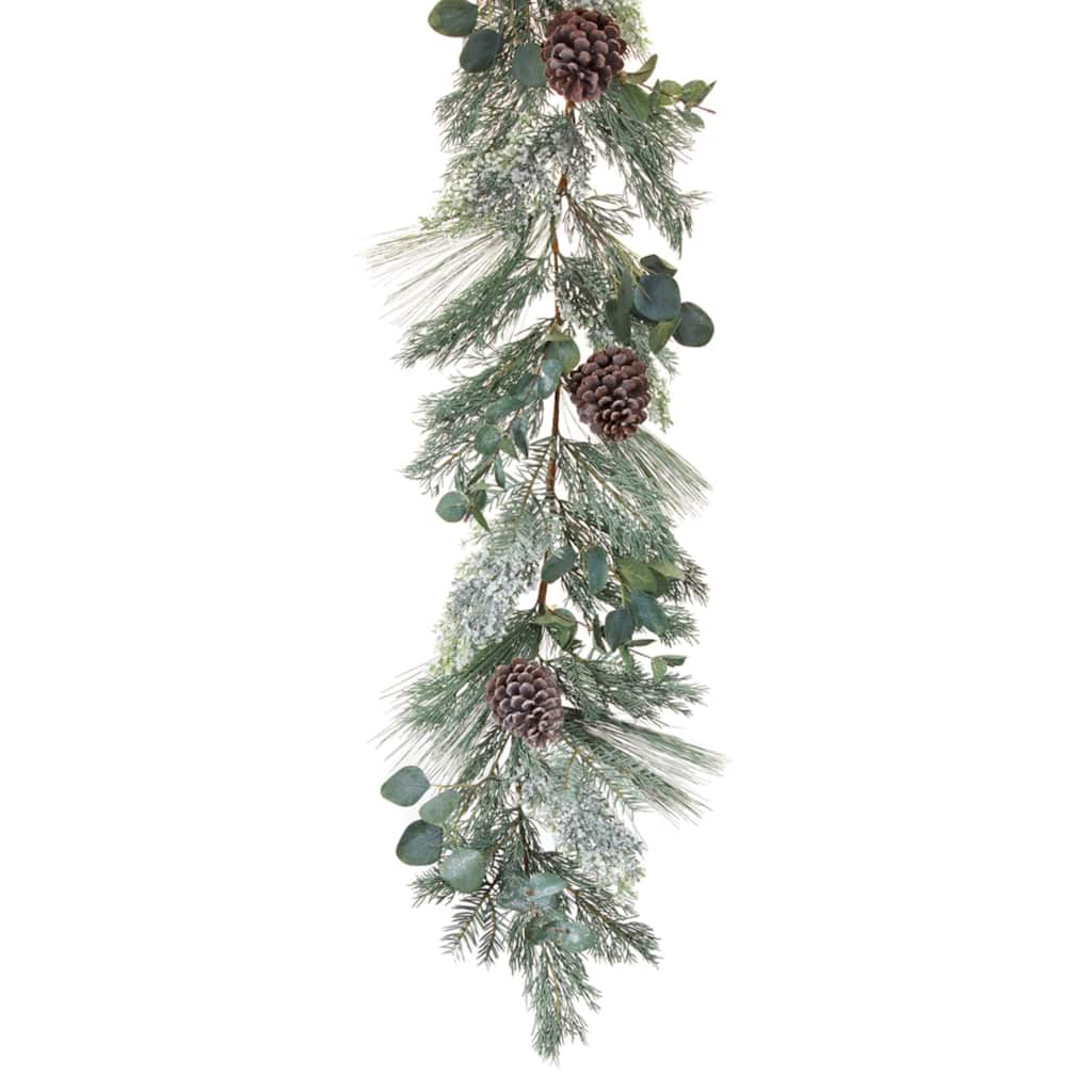 Pine and Eucalyptus Artificial Christmas Garlands - 5.75' x 6" - Brown - Set of 2