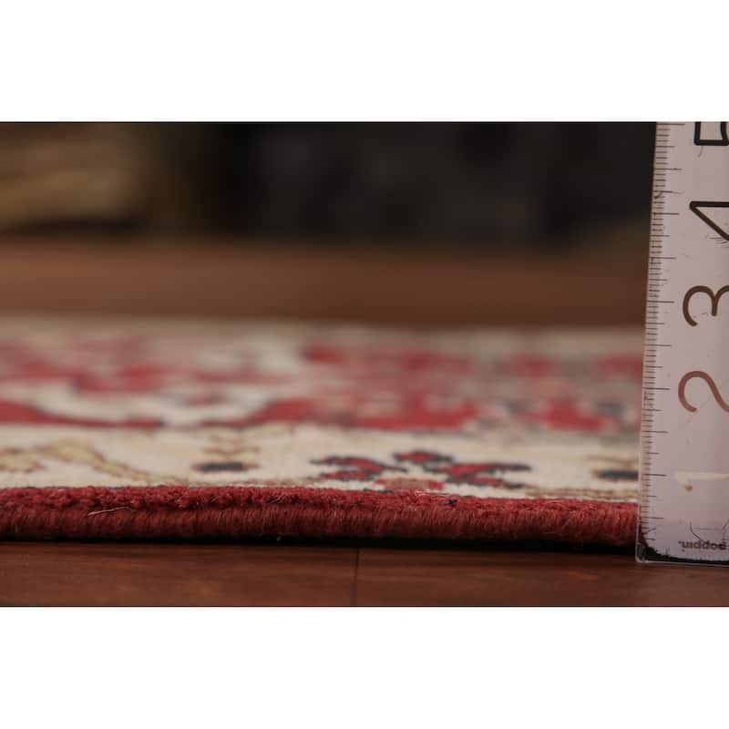 Red Oushak Indian Runner Rug Handmade Wool Carpet - 2'6"x 7'10"