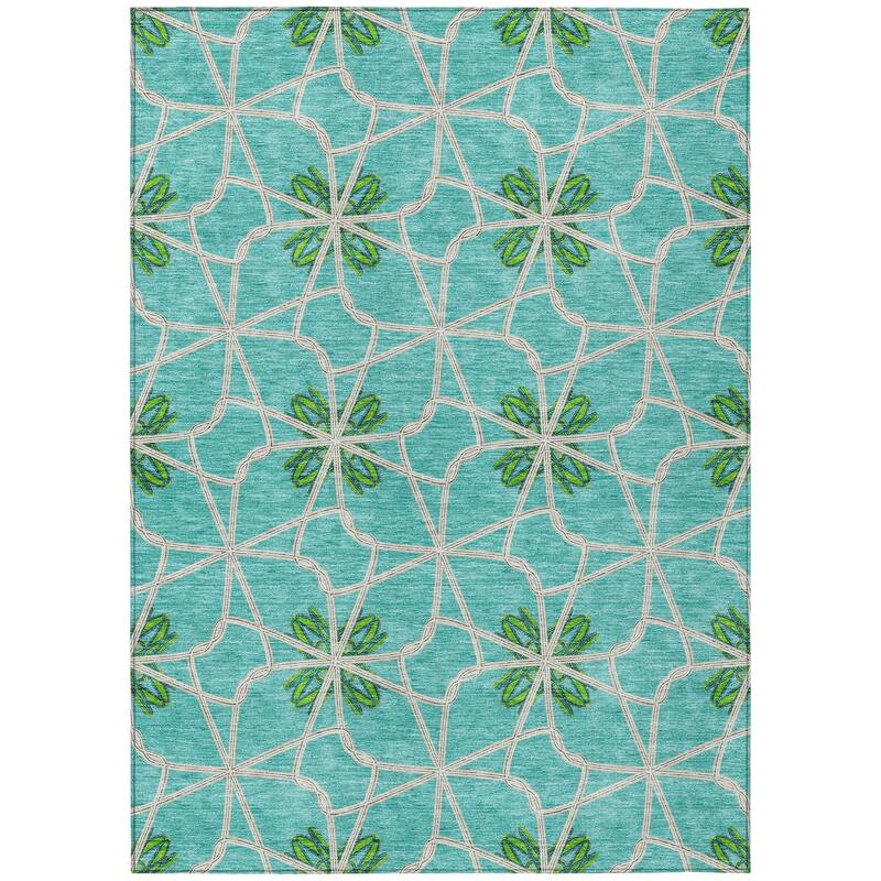 Machine Washable Indoor/ Outdoor Chantille Contempoary Whimsy Rug